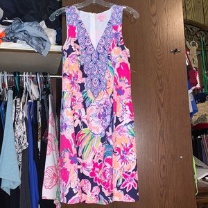 Lilly Pulitzer v-neck floral dress.